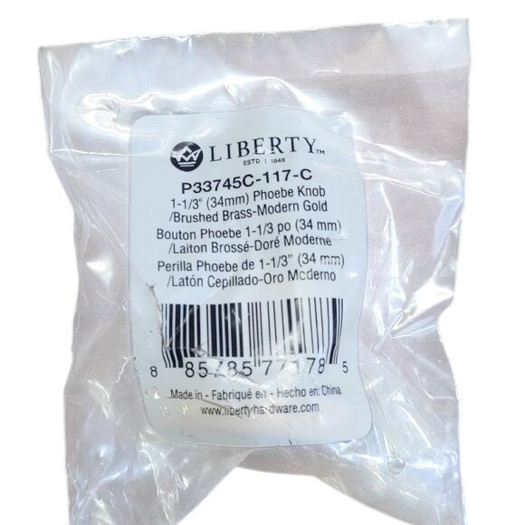 Phoebe 1-1/3 in. (34 mm) Modern Gold Round Cabinet Knob, Liberty Hardware - Picture 2 of 3